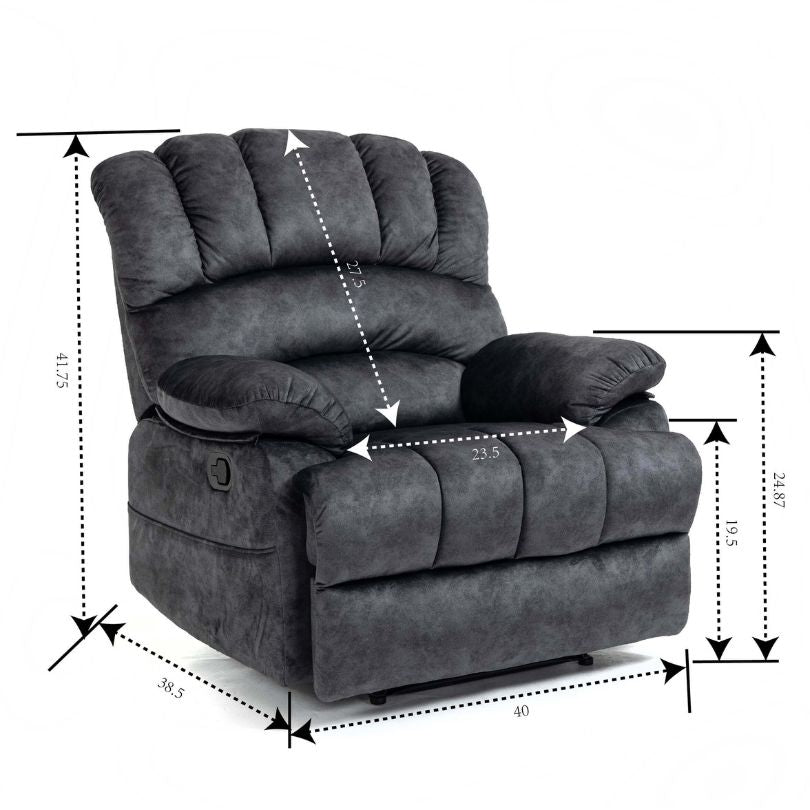 ComfortMax 41" Dark Gray Recliner with Massage - Image 8