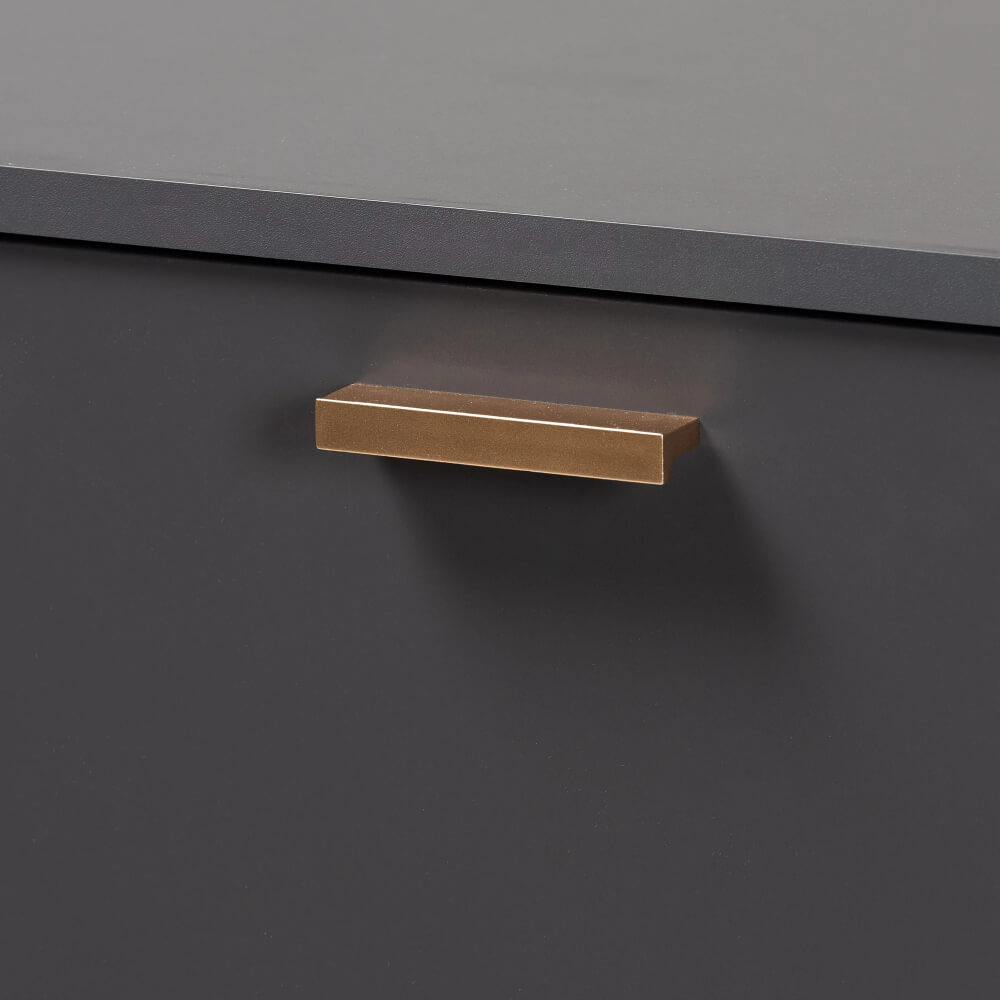 Interior view of the shoe cabinet highlighting spacious shelves for organized entryway storage.