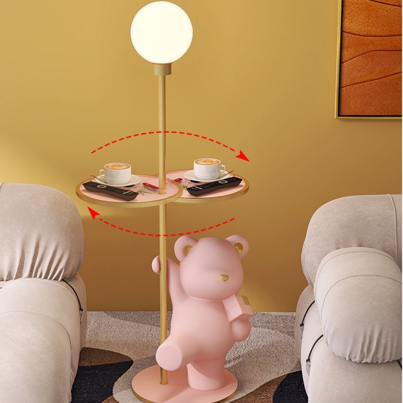 Charming bear lamp sculpture close-up showing intricate details