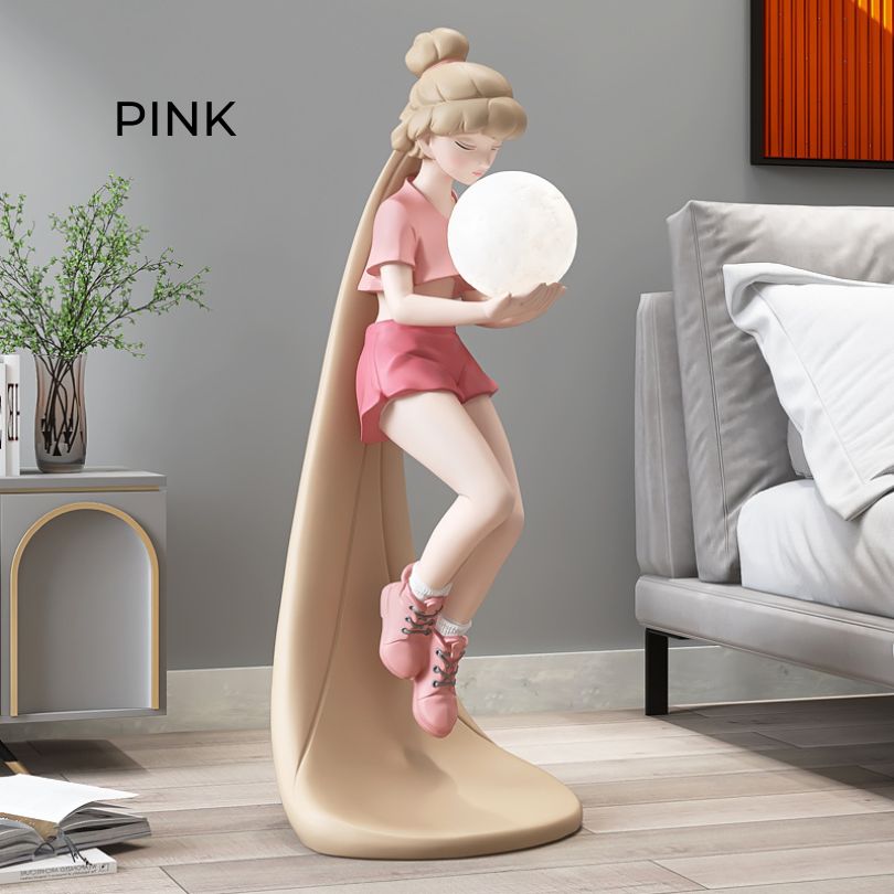 Disney girl figure sculpture showcasing intricate details and vibrant colors, perfect for home decor.