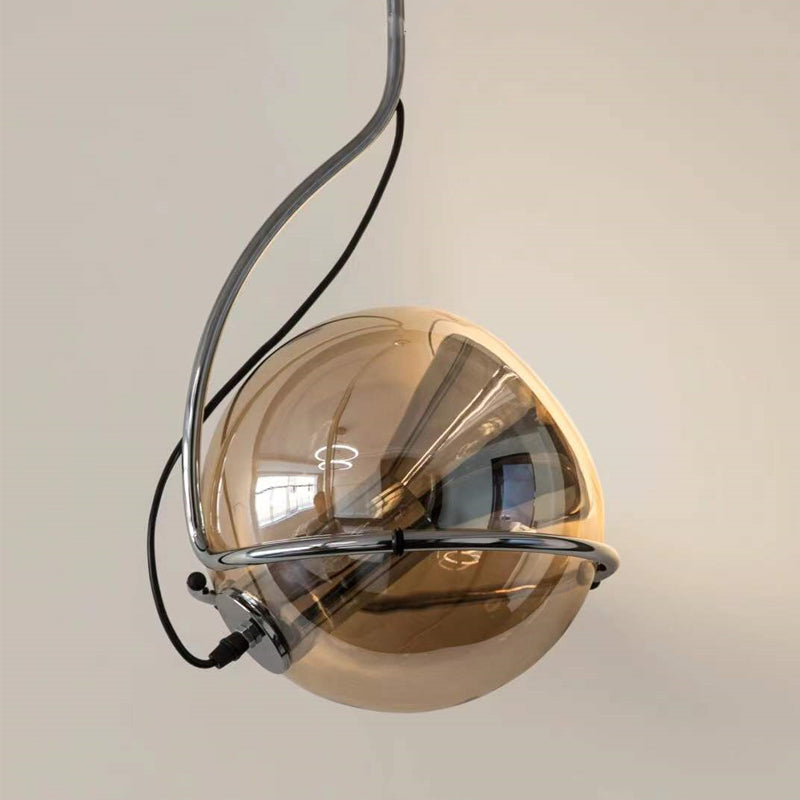 Modern Amber Glass Pendant Lamp with Adjustable Brightness - Image 9