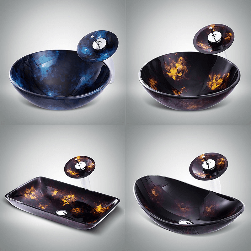 Modern round vessel sink installed in a stylish bathroom setting demonstrating its unique design.