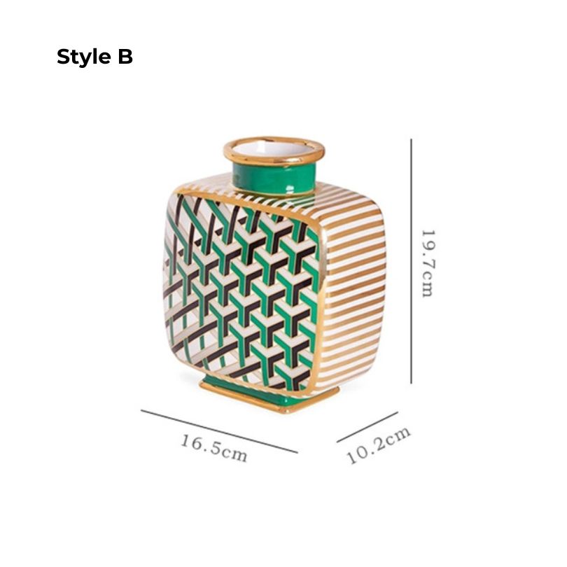 Close-up of the ceramic maze vase highlighting its luxurious finish and elegant design.