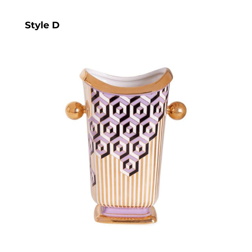 Versailles Luxury Ceramic Maze Vase showcasing its maze pattern in a bright living room.
