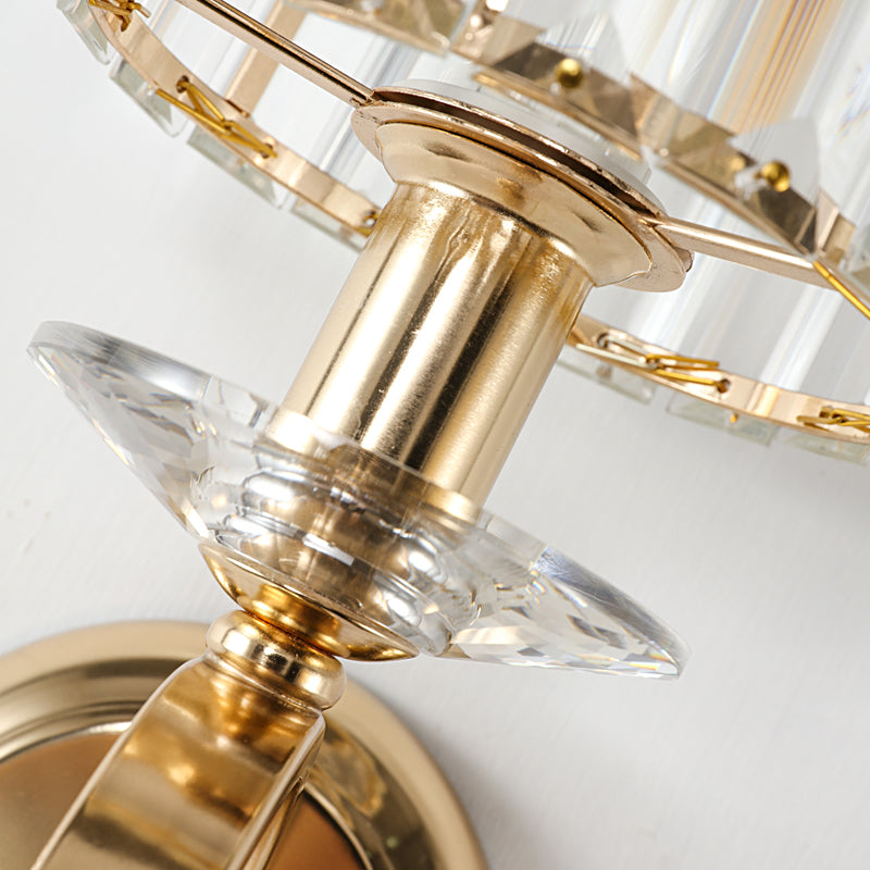 Nordic Elegance Copper Glass Wall Light mounted in a stylish living room, enhancing the decor with its warm glow.