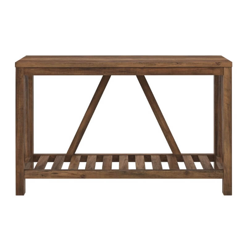 Close-up of the console table with accessories, emphasizing its stylish appeal.