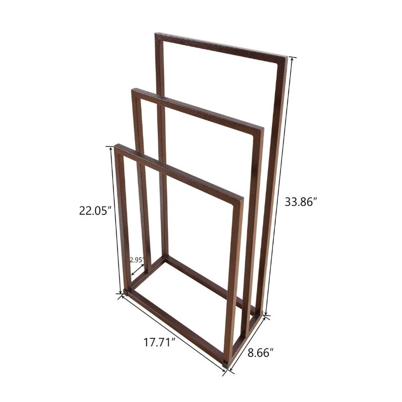 Close-up of the 3-tier towel rack, highlighting its sturdy design and functionality.