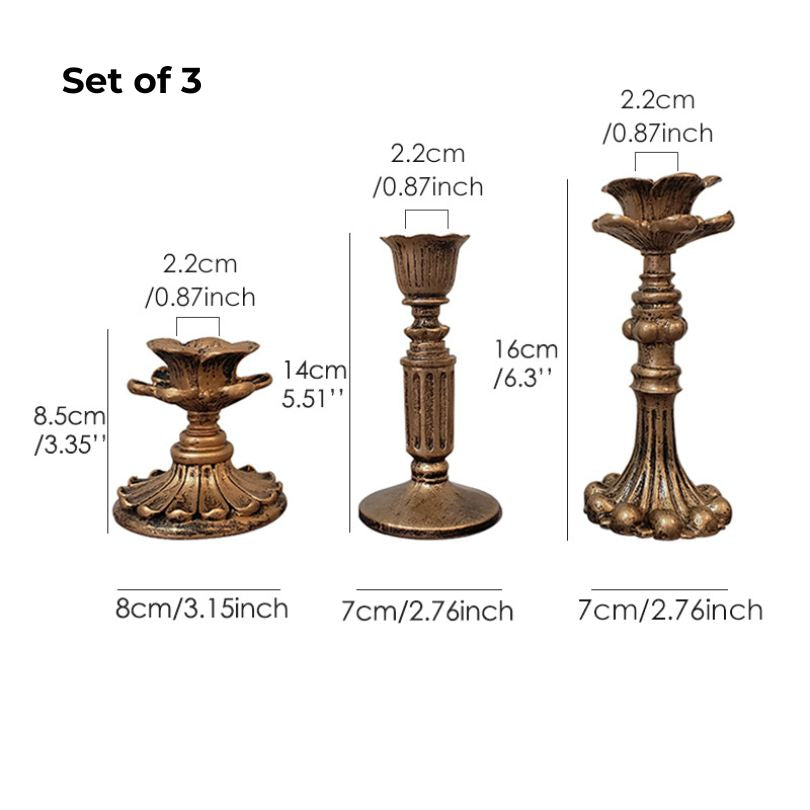 Elegant rustic gold candle holder styled with a scented candle.
