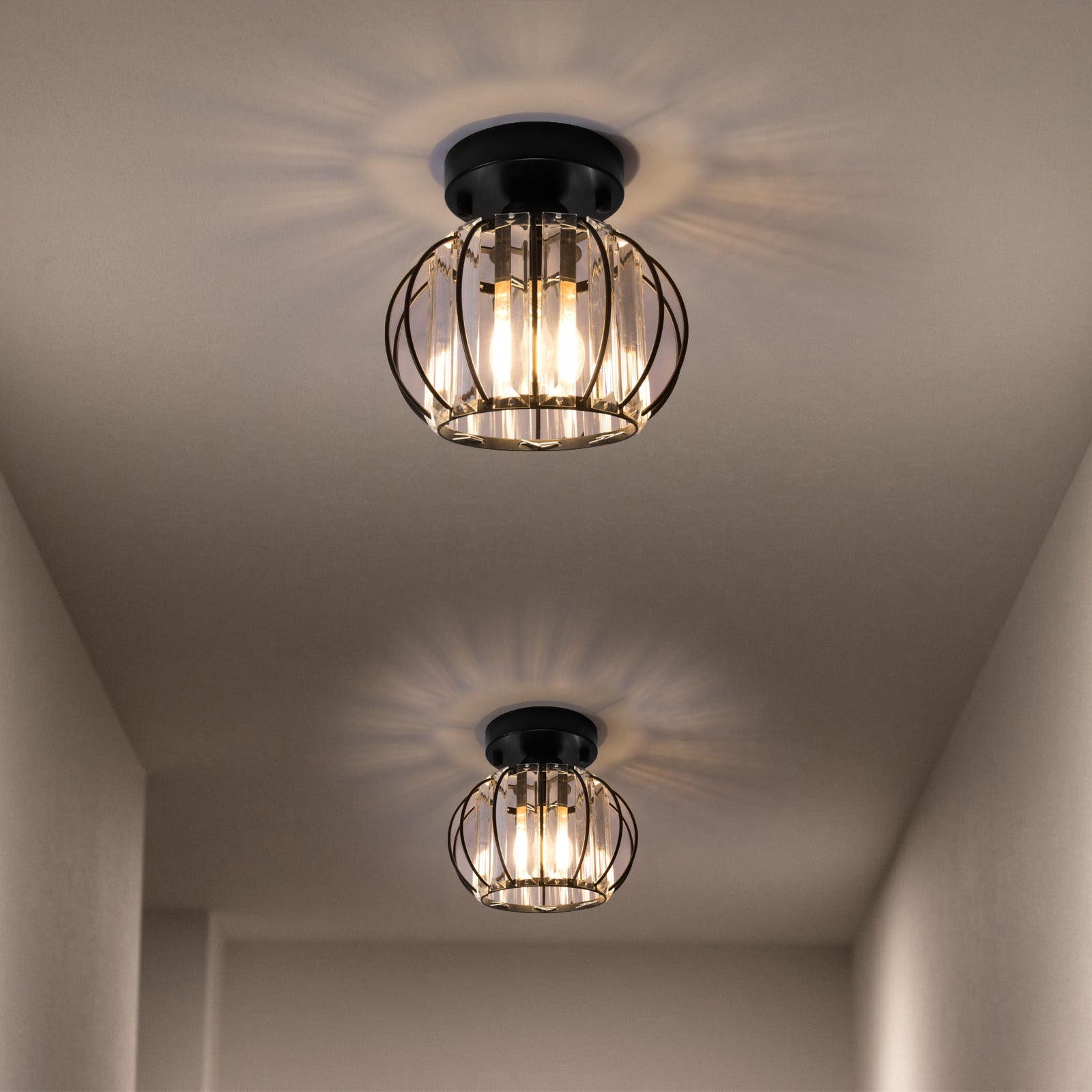 Stylish flush mount light in a cozy living room setting