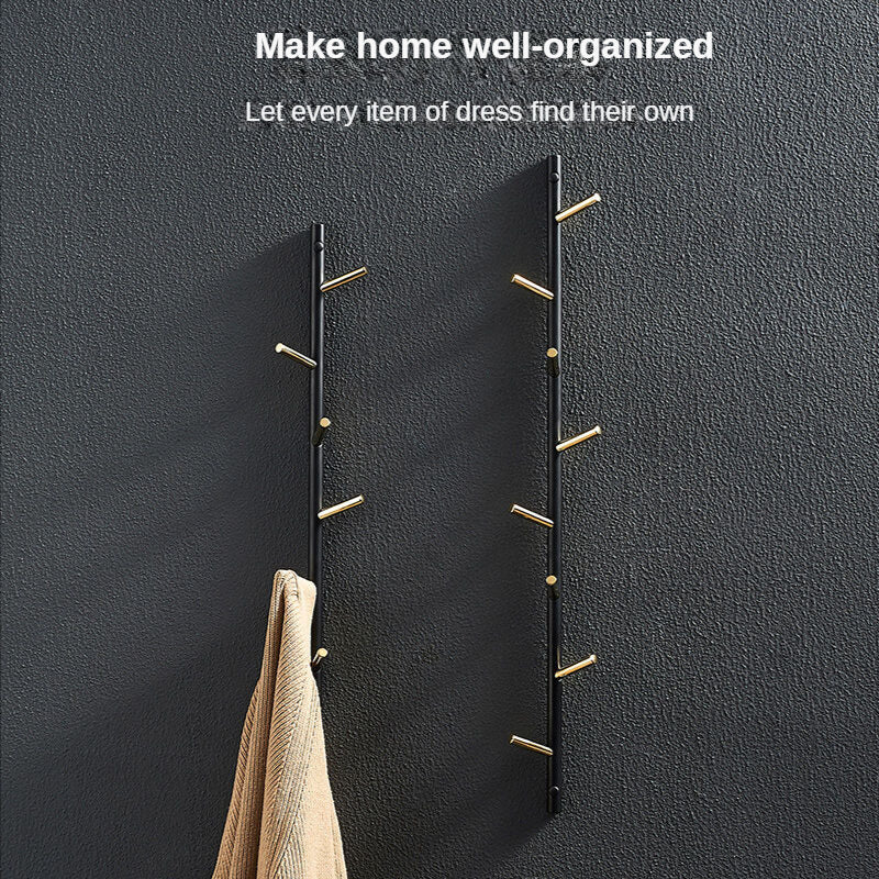 Close-up of the premium aluminum alloy material of the wall-mounted coat rack.