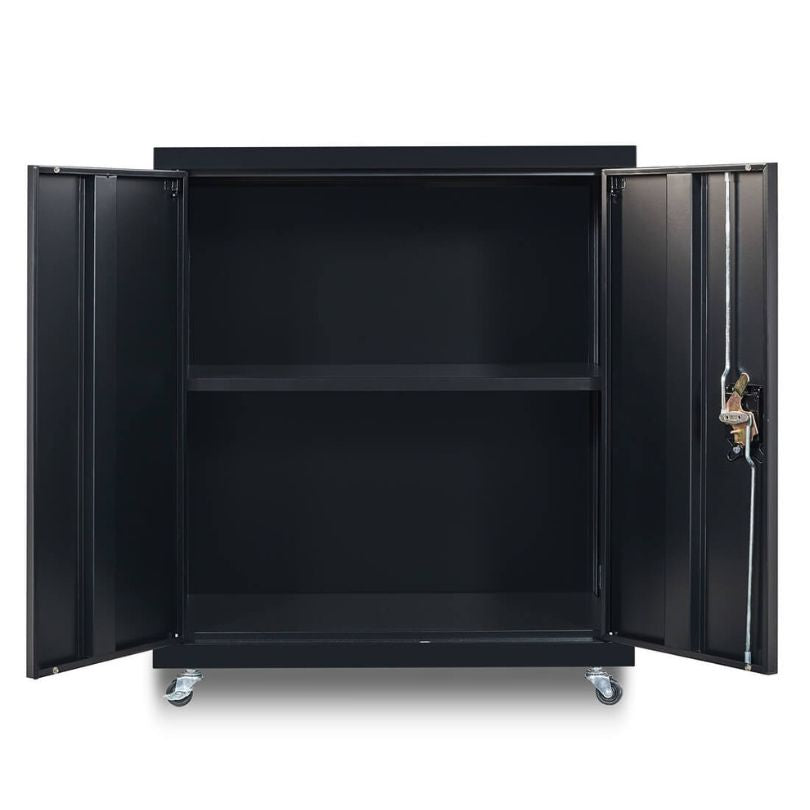 Side angle of the industrial filing cabinet highlighting its sleek design and sturdy build.