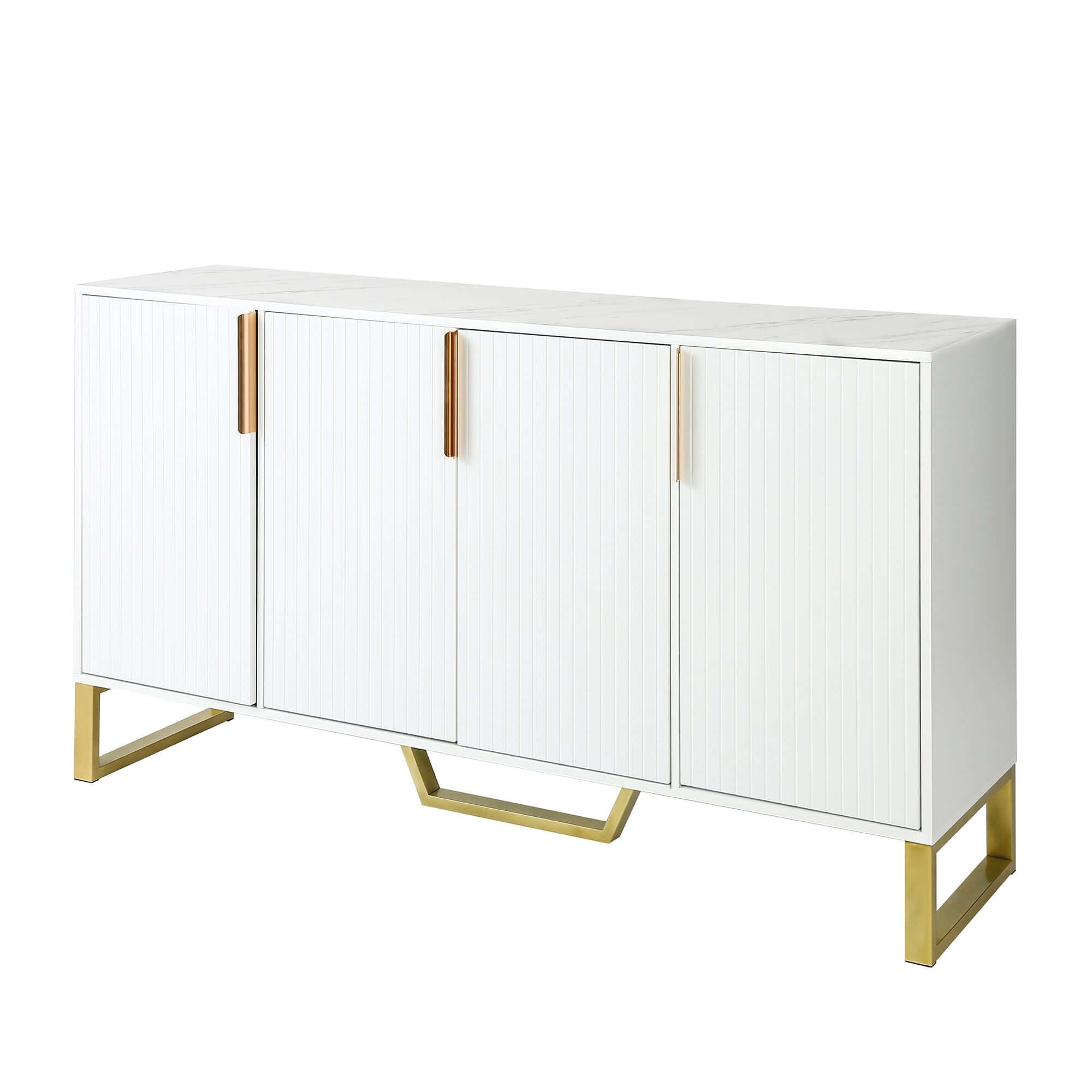 Interior view of the sideboard cabinet, highlighting the adjustable shelves and storage space.