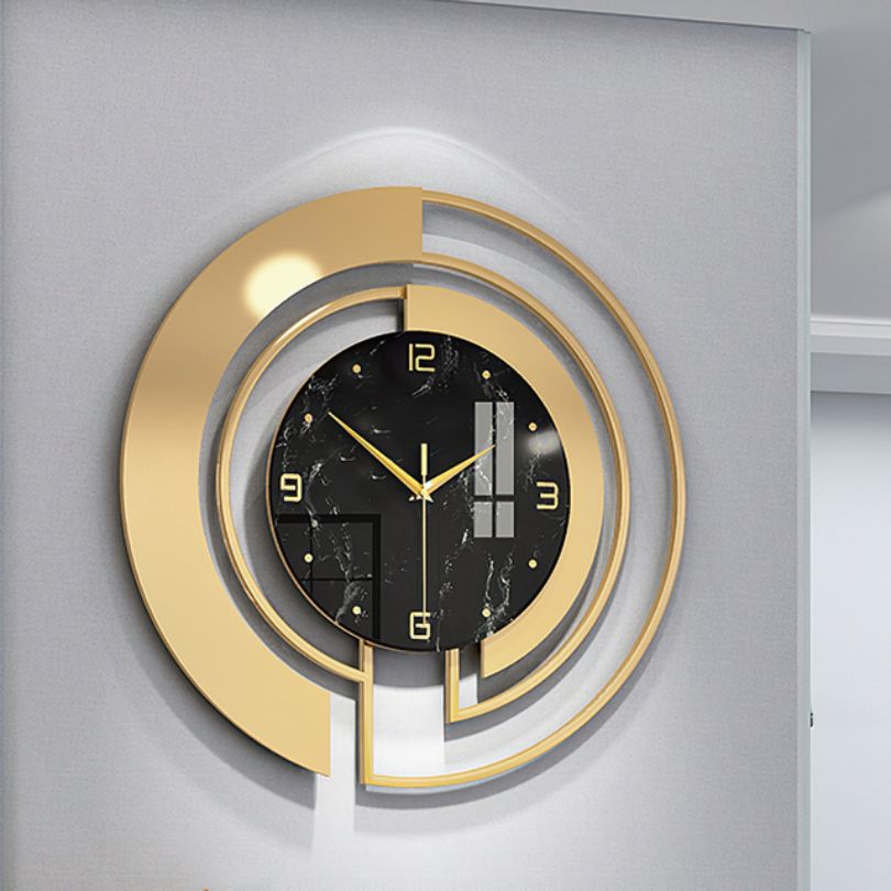 The Elegant Luxury Pendant Wall Clock hung in an office space, demonstrating its sophisticated appeal.