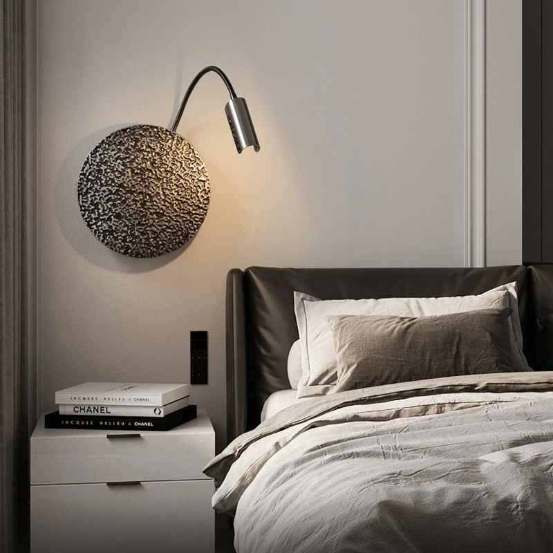 Elegant pearl black wall sconce showcasing its modern design and touch switch functionality.
