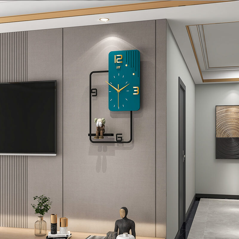 Geometric Luxe Square Wall Clock displayed on a stylish wall, highlighting its modern design