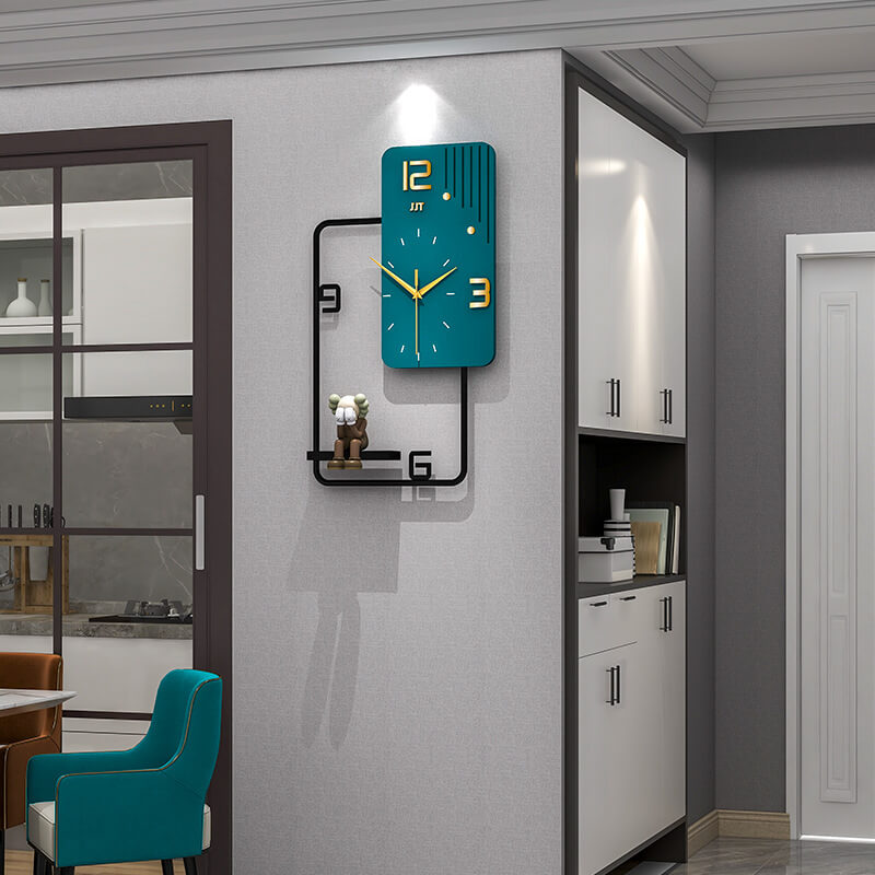 Geometric Luxe Square Wall Clock displayed on a stylish wall, highlighting its modern design
