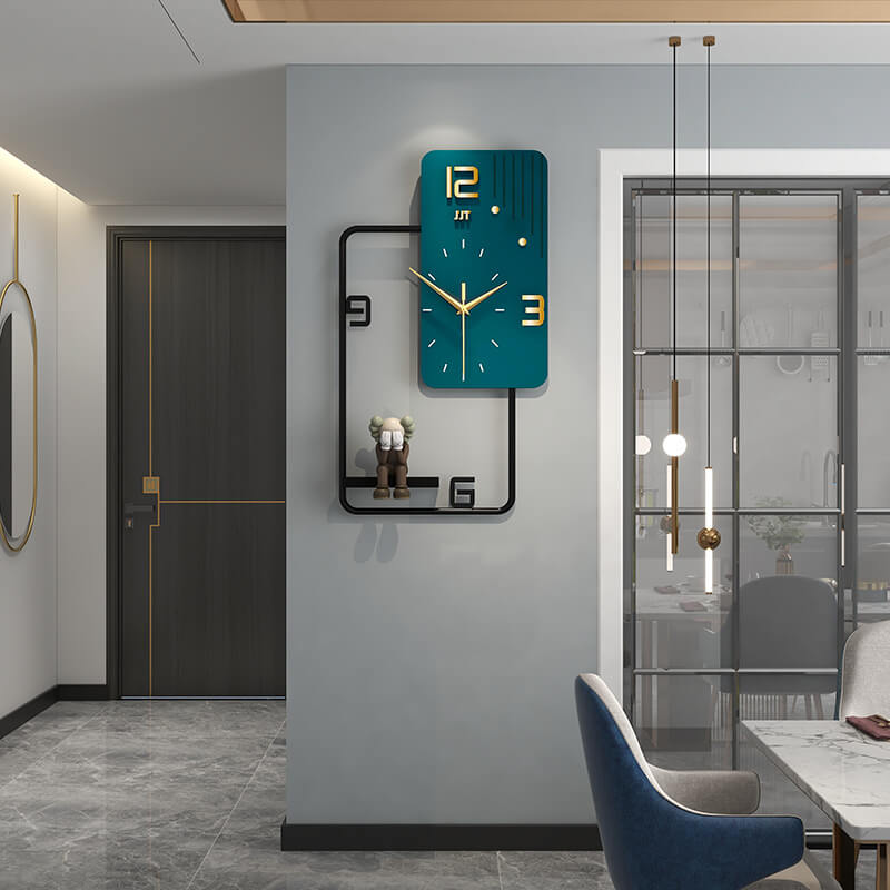 Geometric Luxe Square Wall Clock in a contemporary home office, blending functionality with elegance