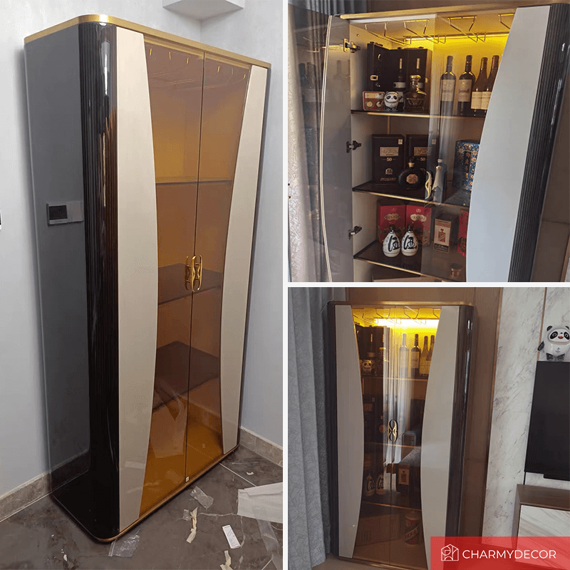 Elegant Glass Wine Display Cabinet for Modern Homes - Image 6