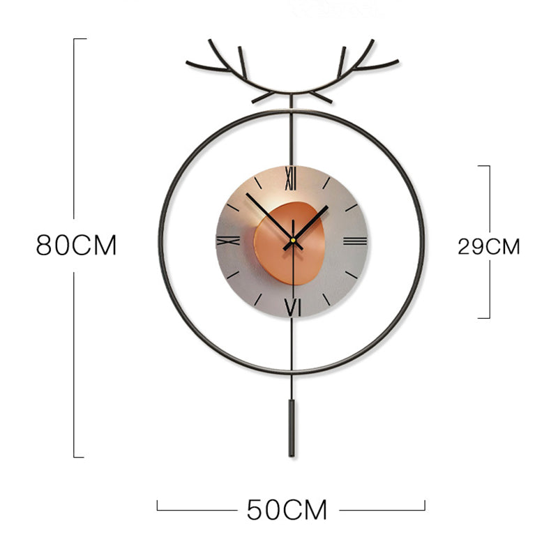 Elegant 3D round metal wall clock in a café setting, enhancing the ambiance.