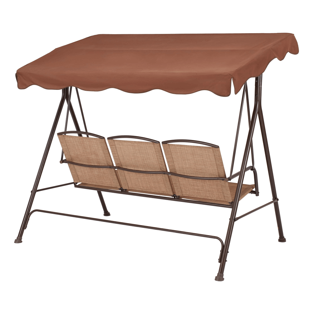 Close-up of the sturdy steel frame and fabric of the Sand Dune swing, highlighting its durability and comfort.