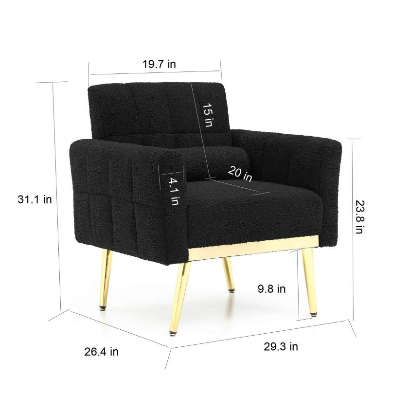 Teddy Luxe Mid-Century Armchair with Waist Pillow - Image 10