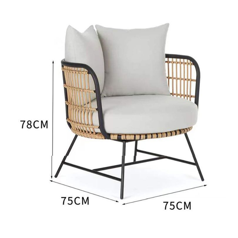 Chic Mid-Century Rattan Patio Conversation Set - Image 8