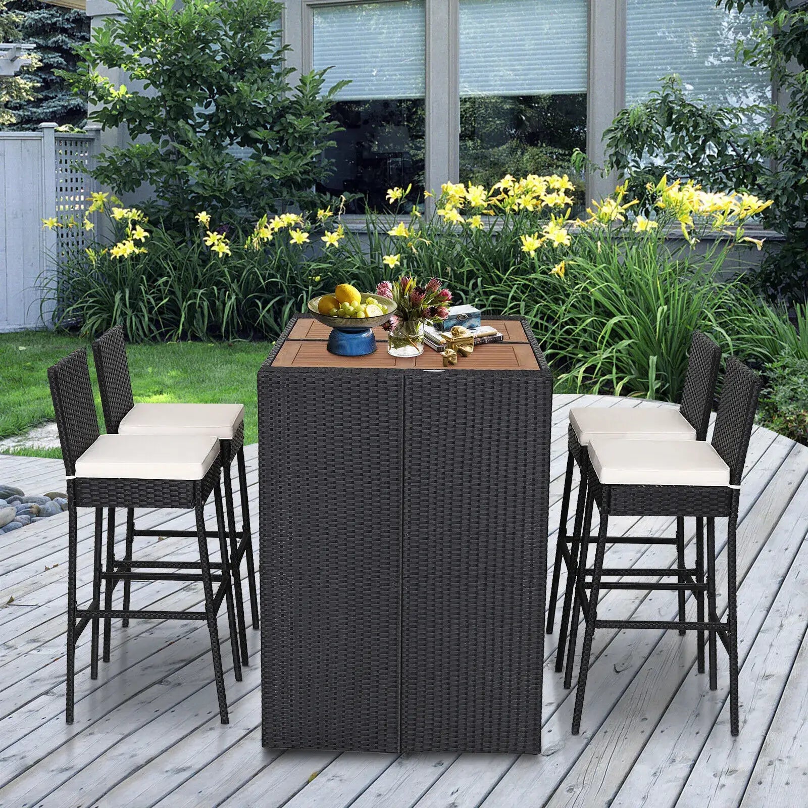 Close-up of the minimalist design of the bar stool cushions