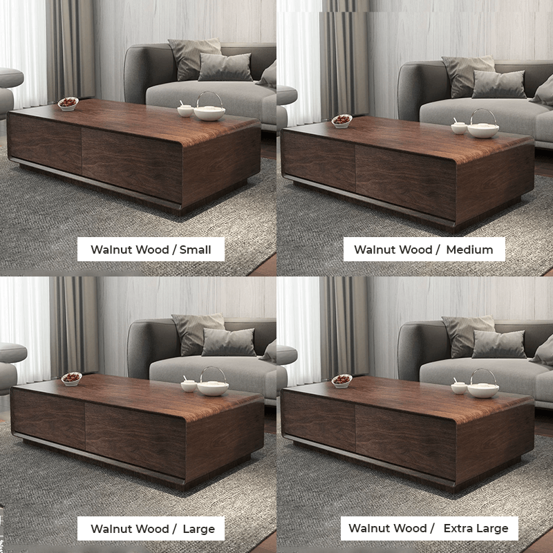 Chic Walnut Coffee Table with Storage - Image 9