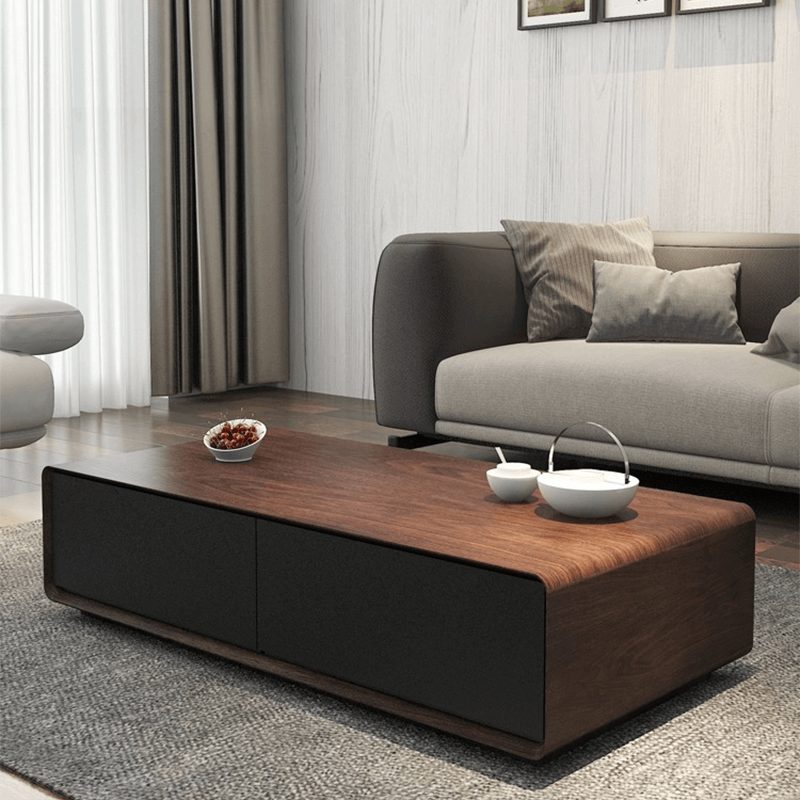 Chic Walnut Coffee Table with Storage - Image 3