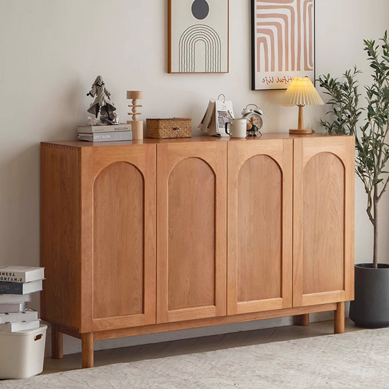 Side angle of the solid wood shoe storage cabinet, highlighting its adjustable dividers and eco-friendly materials.