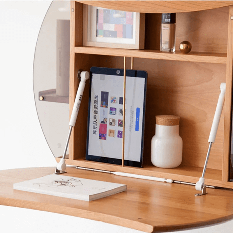 The ultra-thin profile of the wall mounted vanity in a narrow hallway.