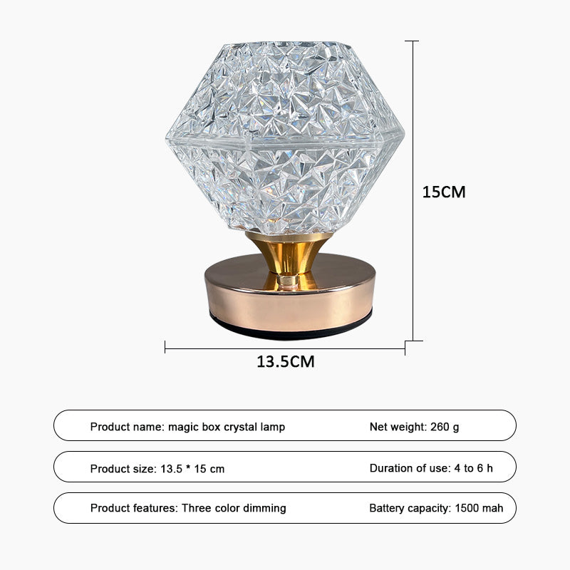 Close-up of the enchanting sky projection table lamp showcasing its elegant design.