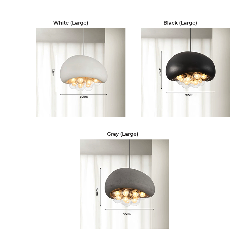 Artistic Bubbles Resin Pendant Light illuminating a dining room with modern decor.