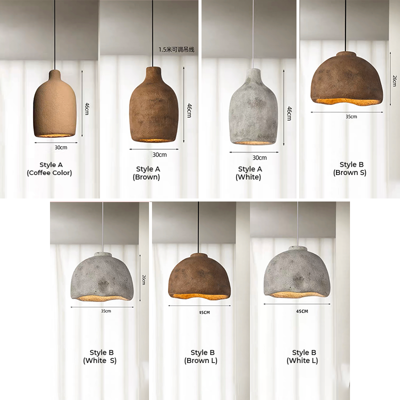 Elegant Japanese-style resin pendant light in a cozy living room setting.