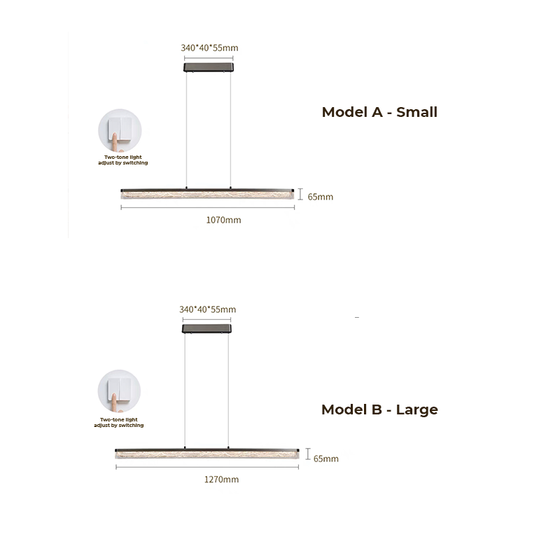 Close-up view of the brushed aluminum finish of the modern strip light.