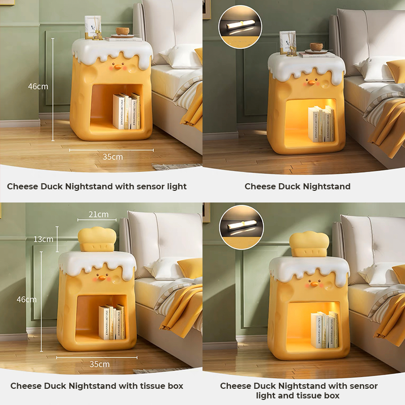 Charming Cheese Duck Nightstand with Dimmable Light - Image 10