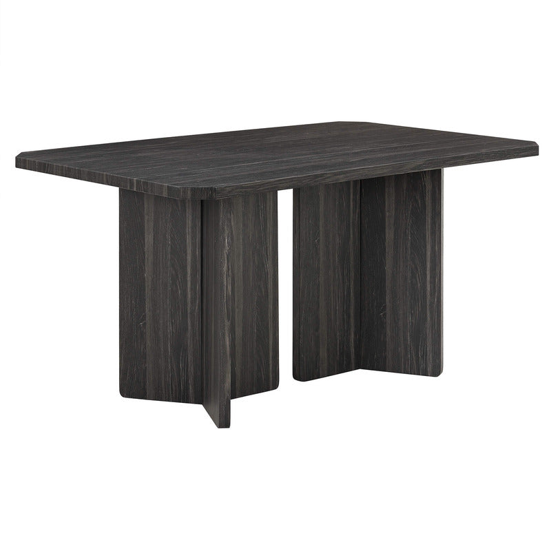 Top-down look highlighting the cushioned chairs and bench around the 60-inch table.