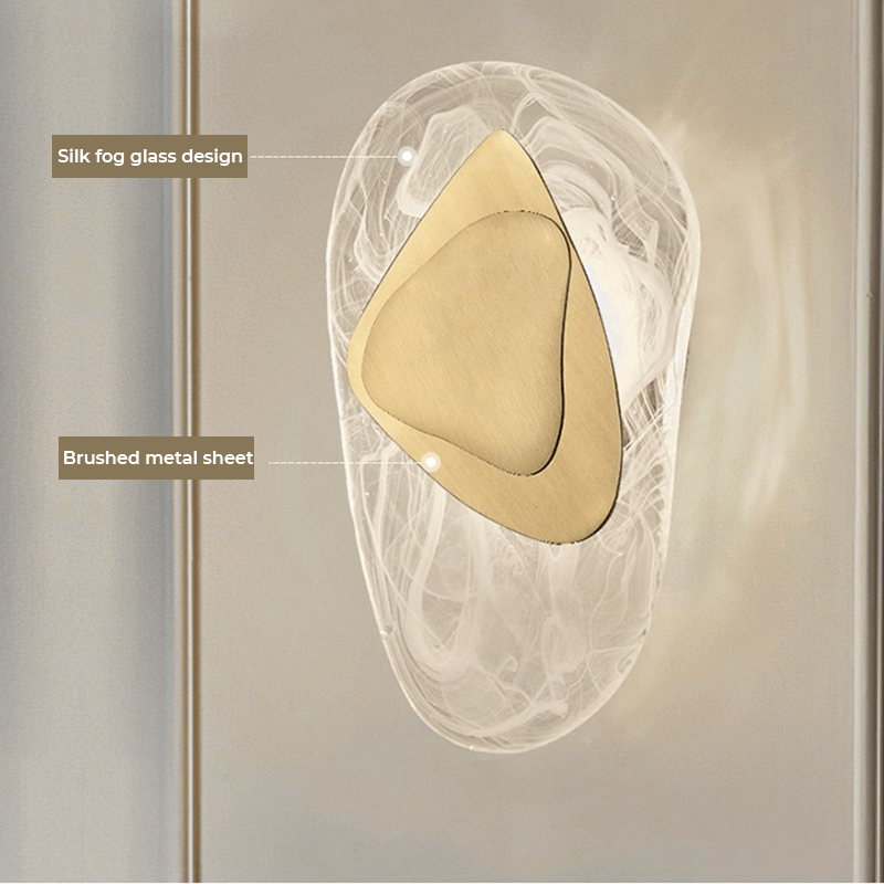 Chic 3-tone glass wall lamp in a modern living room setting, showcasing its elegant design.