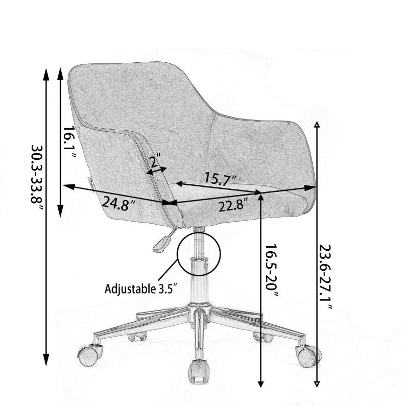 360-degree swivel office chair in a modern beige color, ideal for home office setups.