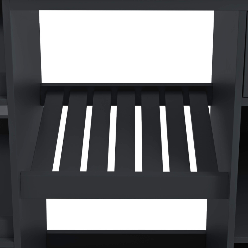 Versatile kitchen organizer with a sleek design, perfect for both indoor and outdoor use.