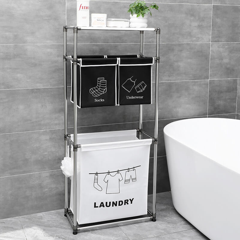 Detailed close-up of the waterproof laundry bags, highlighting their practicality and ease of use.