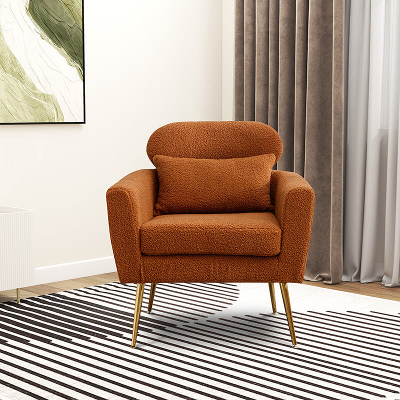 Elegant boucle chair showcasing its plush cushion and modern design.