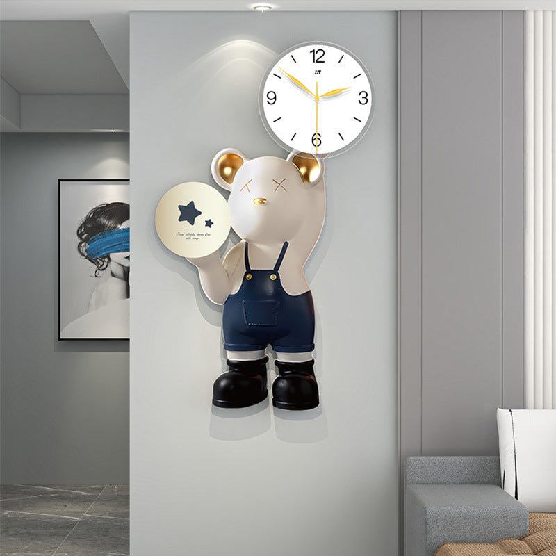 Trendy Cartoon Bear Wall Clock - Image 2