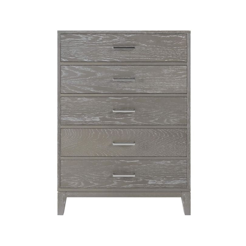 Angle view of the storage chest in a minimalist bedroom setup with soft lighting