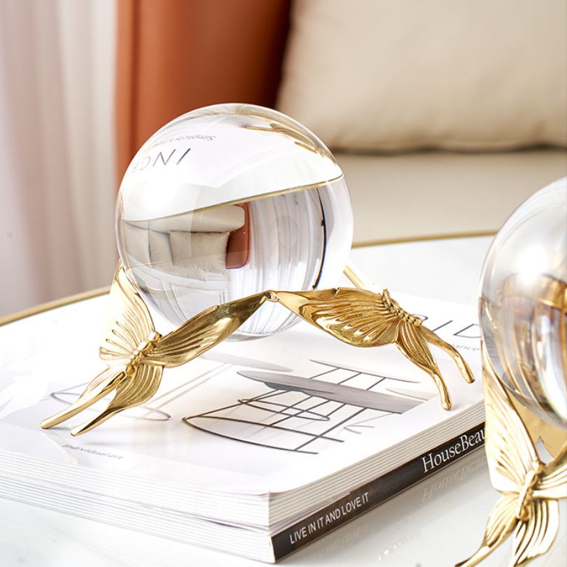 Close-up view of Elegant Modern Crystal Ball Ornaments displaying their intricate design and sparkle.