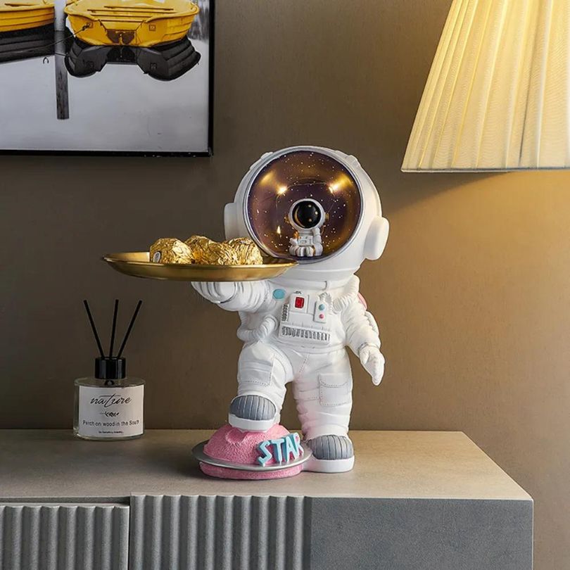 Stylish astronaut storage tray showcasing its unique design and functionality.
