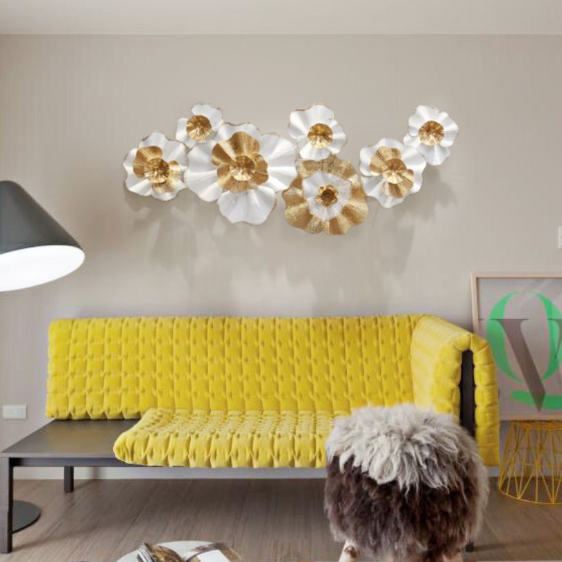 Vertical view of modern flower wall art showcasing its elegant design.