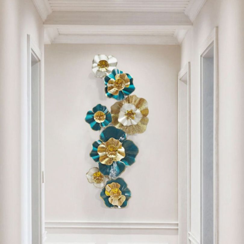 Vertical view of modern flower wall art showcasing its elegant design.