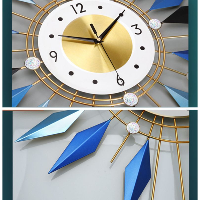 Close-up of the silent movement mechanism and tempered glass surface of the modern clock