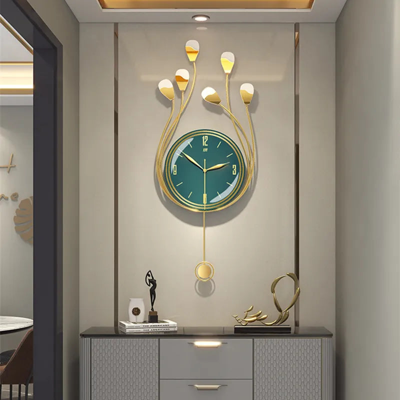 Chic Geometric Silent Swingable Wall Clock - Image 3